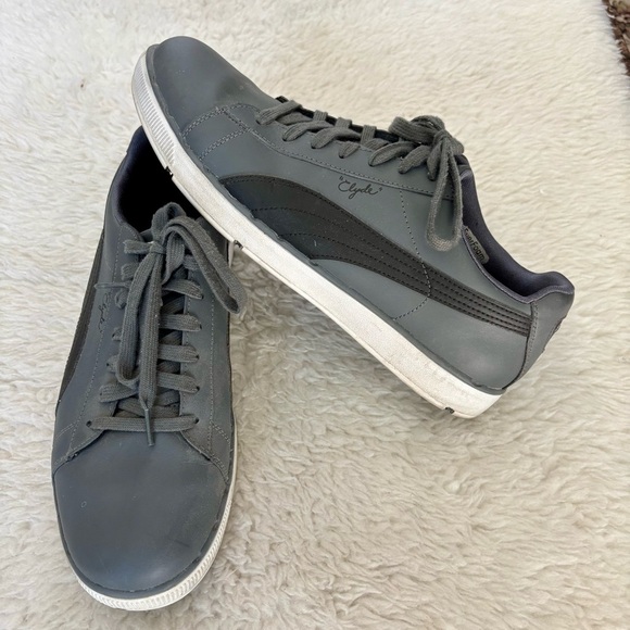 Puma Clyde Men's Gray and Black Sneakers size 11.5 - Picture 4 of 8